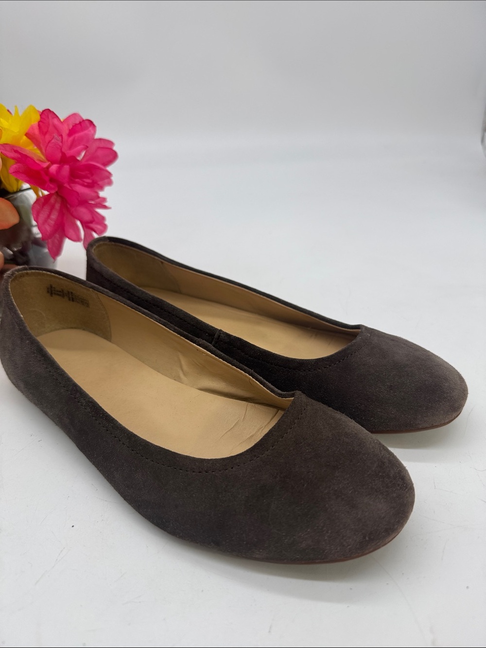 Lands' End Dark Brown Suede Ballet Flats